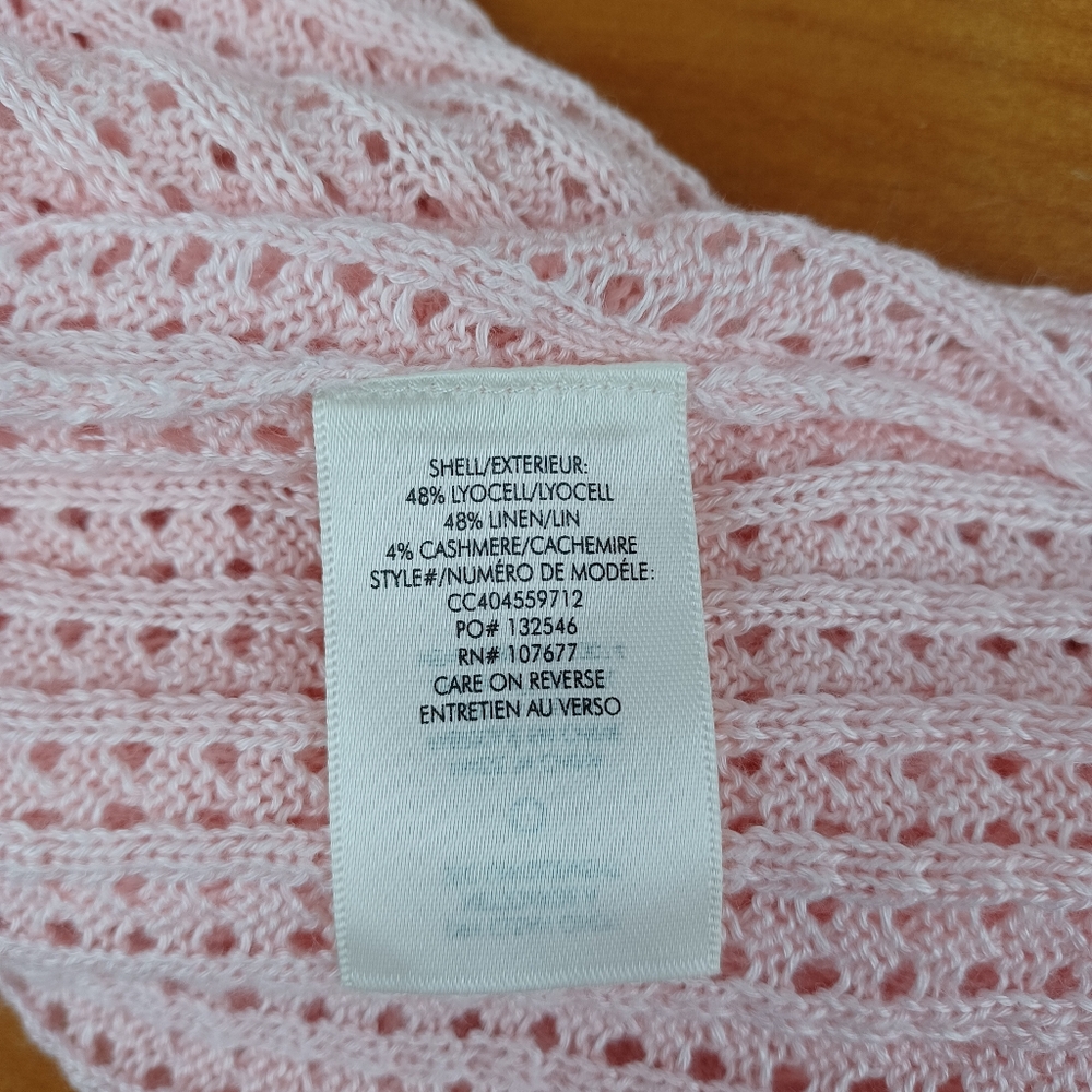 Alice And Olivia Maryam Pullover Size XS Women Preppy Linen Blend In Pink Lace - Picture 8 of 9